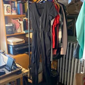 Black Utilitarian Long Sleeve Jumpsuit